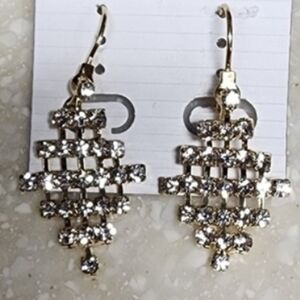 Gold Crystal Earrings Elegant